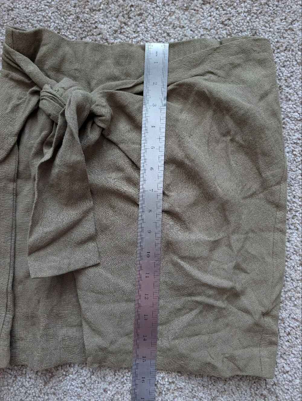 Grade & Gather Womens Olive Green Linen Tie Front Mini Skirt NWT Size Small